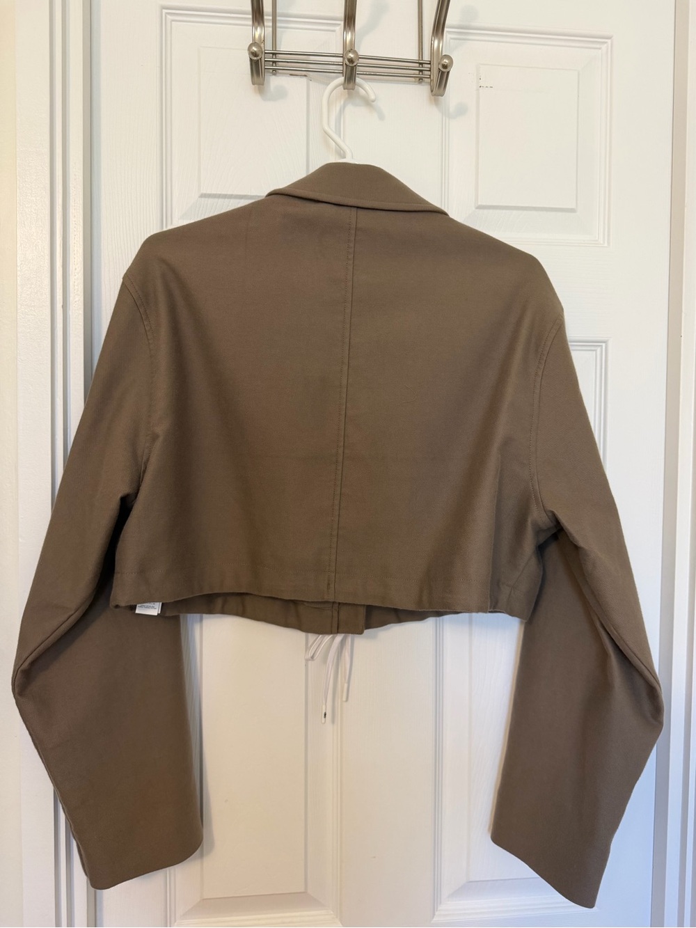 ALO Yoga Cropped Zip Bomber Jacket in Olive - Picture 3 of 7